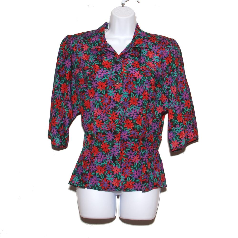 Vintage Sarah Taylor Floral Blouse Size 9/10